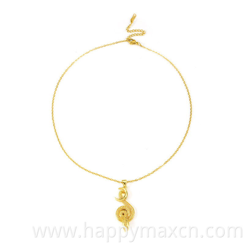 Wholesales fashion hip hop gold cobra snake pendant bendy snake necklace